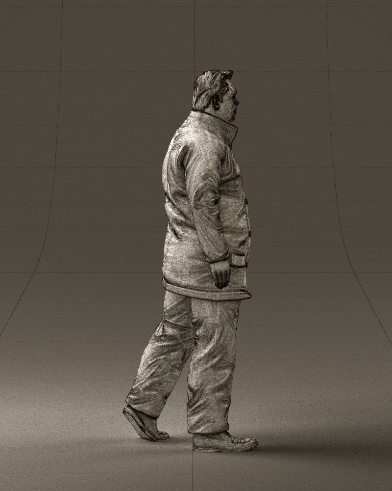 Man in green sweater and rabbit 0561 3D Print Ready 3D print model_14