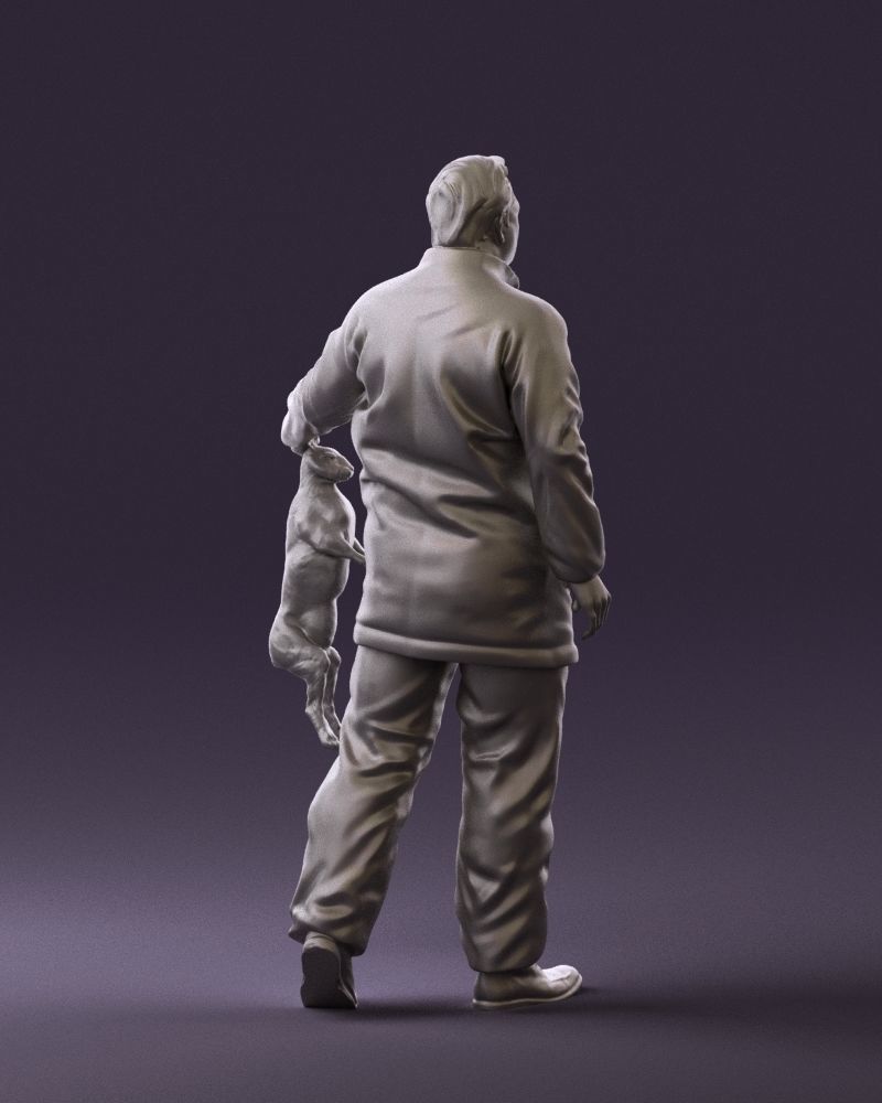 Man in green sweater and rabbit 0561 3D Print Ready 3D print model_16