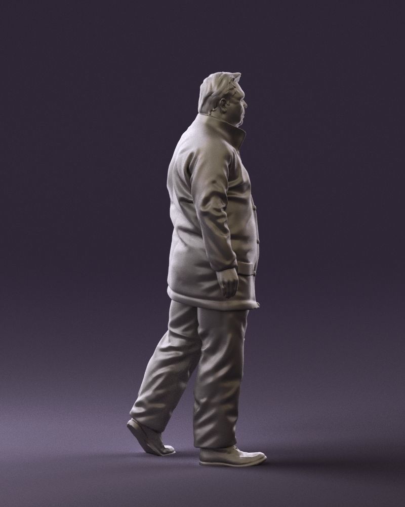 Man in green sweater and rabbit 0561 3D Print Ready 3D print model_13