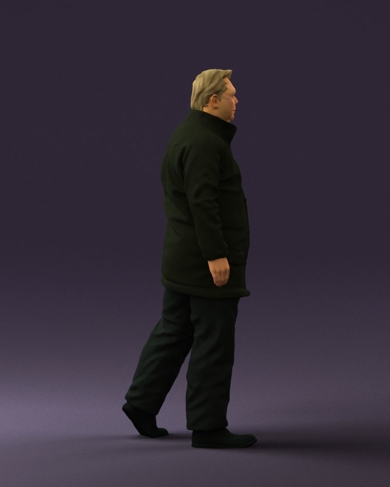 Man in green sweater and rabbit 0561 3D Print Ready 3D print model_12