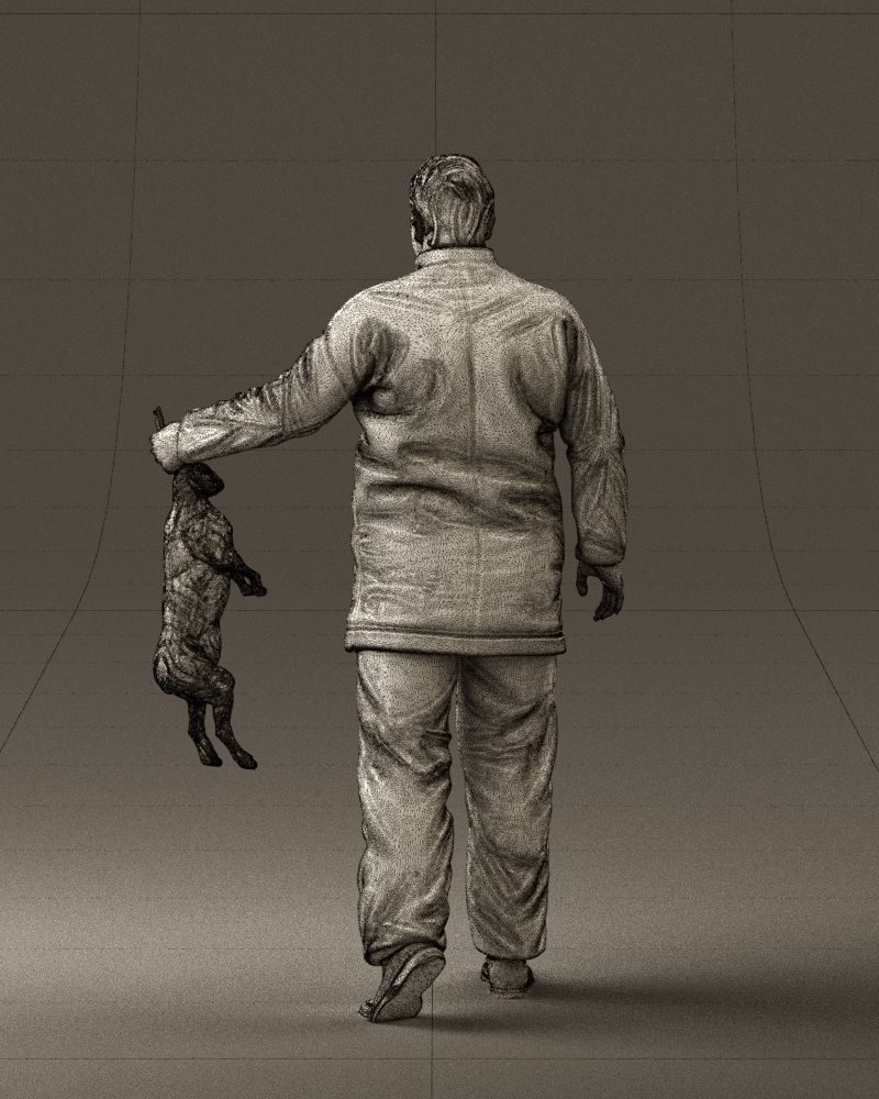 Man in green sweater and rabbit 0561 3D Print Ready 3D print model_20