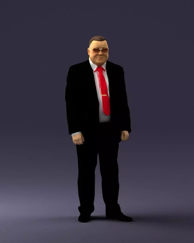 000718 Standing Business Man in Suit STL Miniature 3D print model