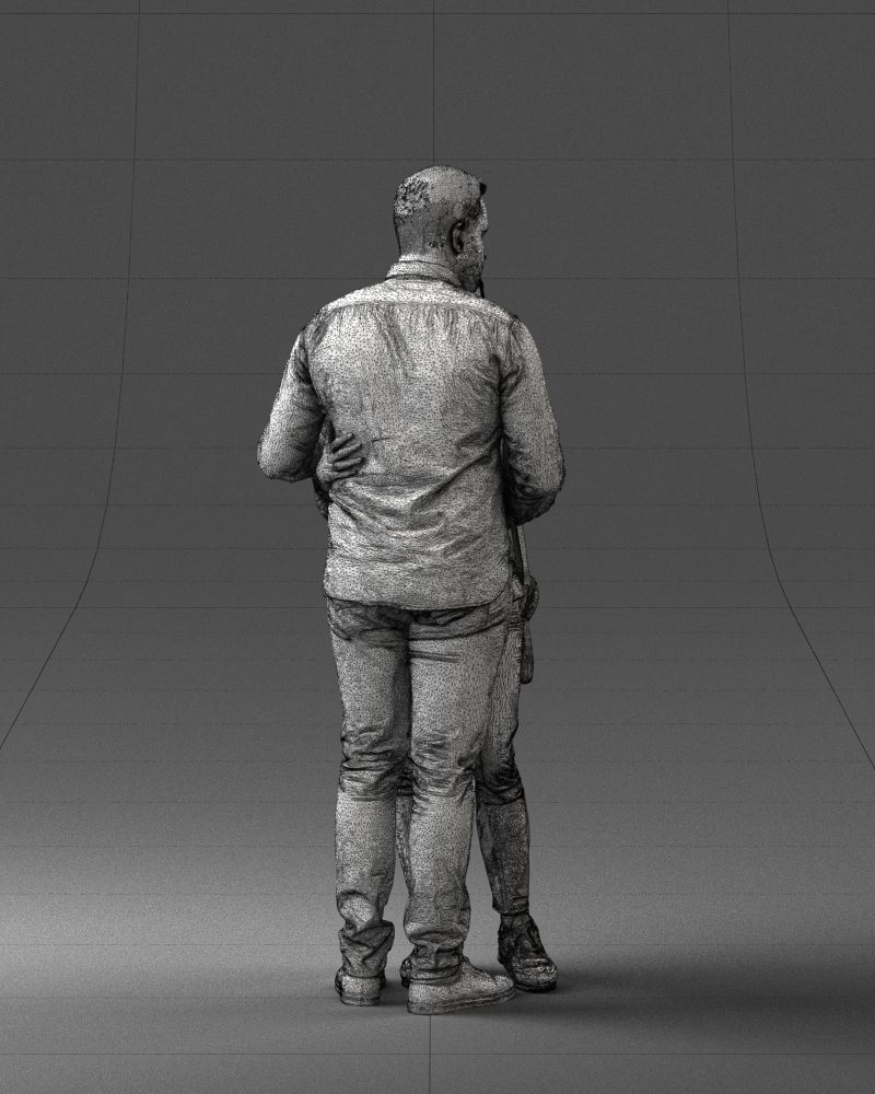 000258 Young Couple Hugging 0316 3D model_6