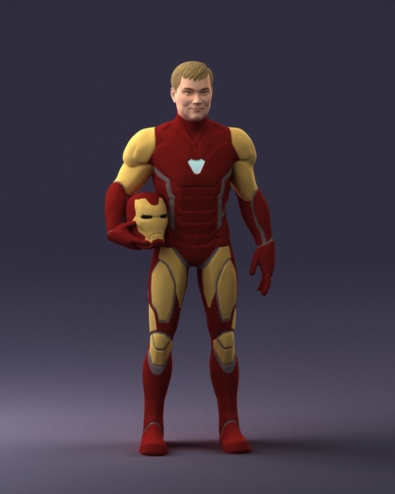 000291 Man in Futuristic Armored Suit with Helmet 1001 3dp 3D print model_3