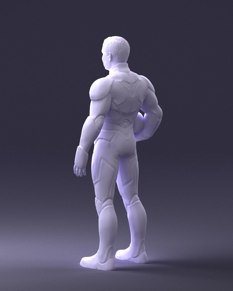 000291 Man in Futuristic Armored Suit with Helmet 1001 3dp 3D print model_16