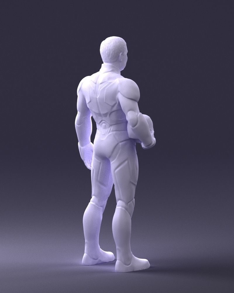 000291 Man in Futuristic Armored Suit with Helmet 1001 3dp 3D print model_12