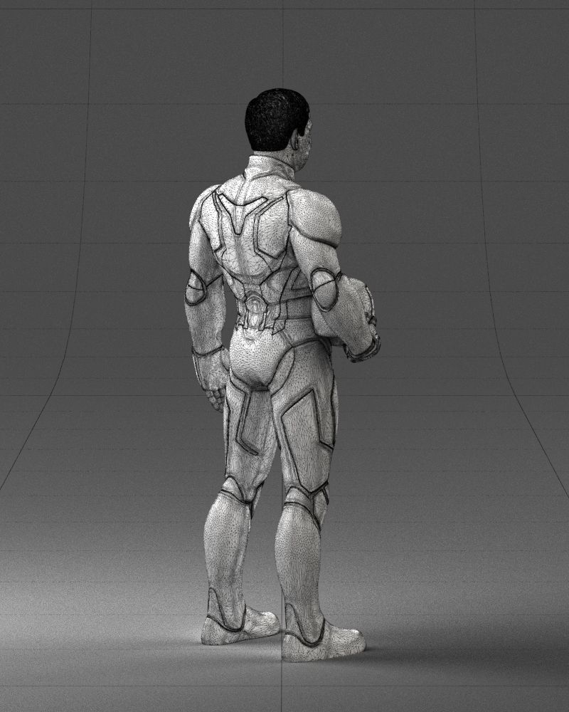 000291 Man in Futuristic Armored Suit with Helmet 1001 3dp 3D print model_29