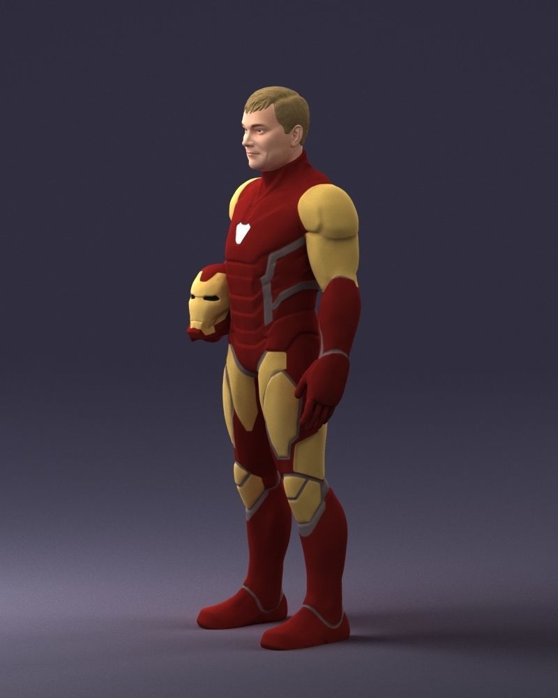 000291 Man in Futuristic Armored Suit with Helmet 1001 3dp 3D print model_19