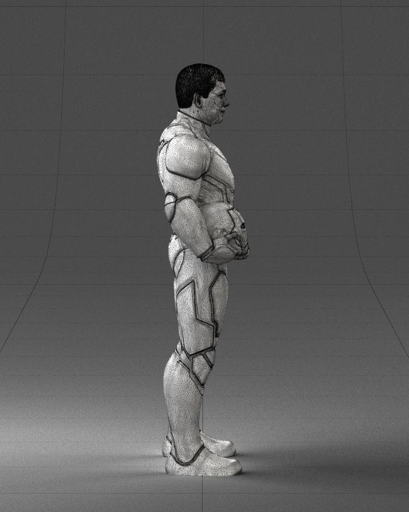 000291 Man in Futuristic Armored Suit with Helmet 1001 3dp 3D print model_28