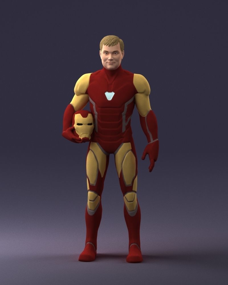 000291 Man in Futuristic Armored Suit with Helmet 1001 3dp 3D print model_23