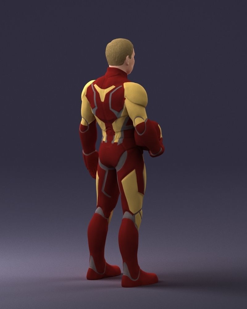 000291 Man in Futuristic Armored Suit with Helmet 1001 3dp 3D print model_11