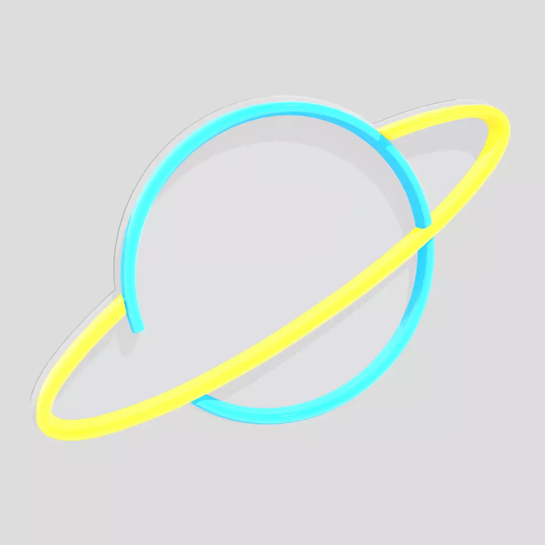 Neon Sign Planet Low-poly 3D model