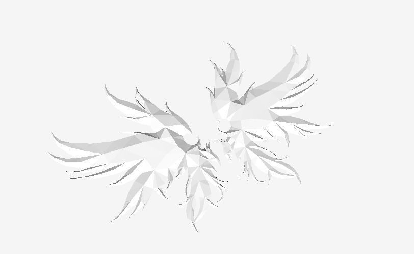 Futuristic Wing Low-poly 3D model_7