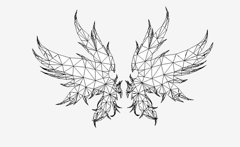 Futuristic Wing Low-poly 3D model_11