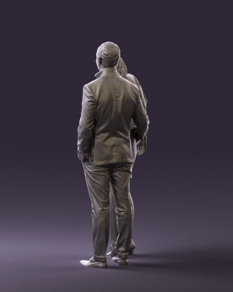 Man in dress and woman in red 0732 3D Print Ready 3D print model_14