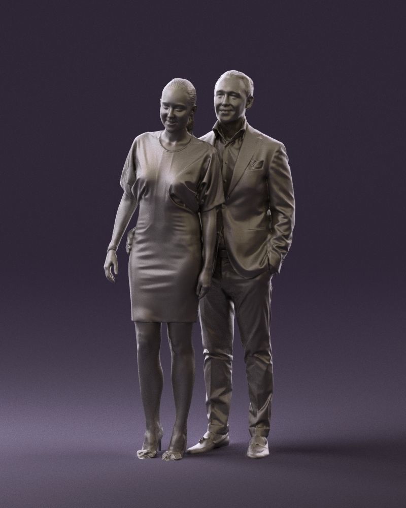 Man in dress and woman in red 0732 3D Print Ready 3D print model_22