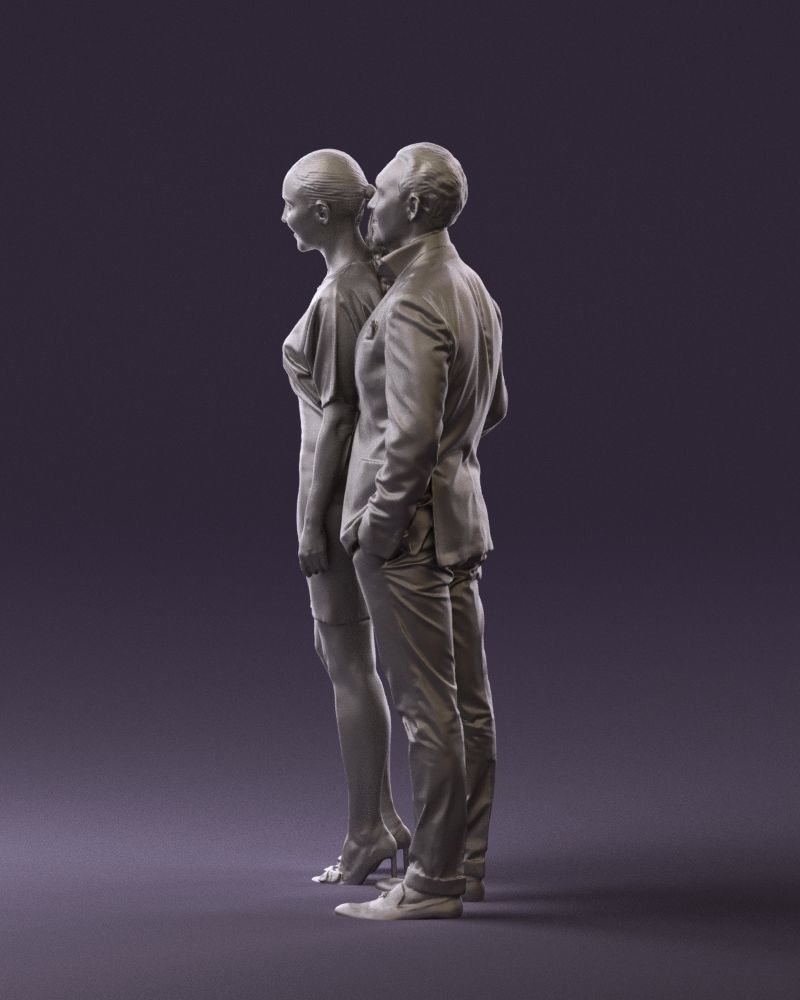 Man in dress and woman in red 0732 3D Print Ready 3D print model_16