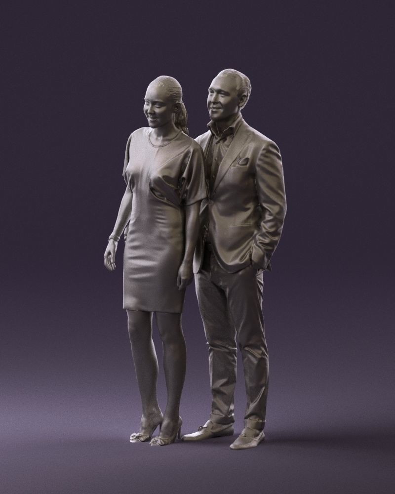 Man in dress and woman in red 0732 3D Print Ready 3D print model_20