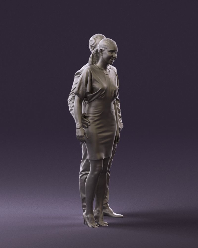 Man in dress and woman in red 0732 3D Print Ready 3D print model_6