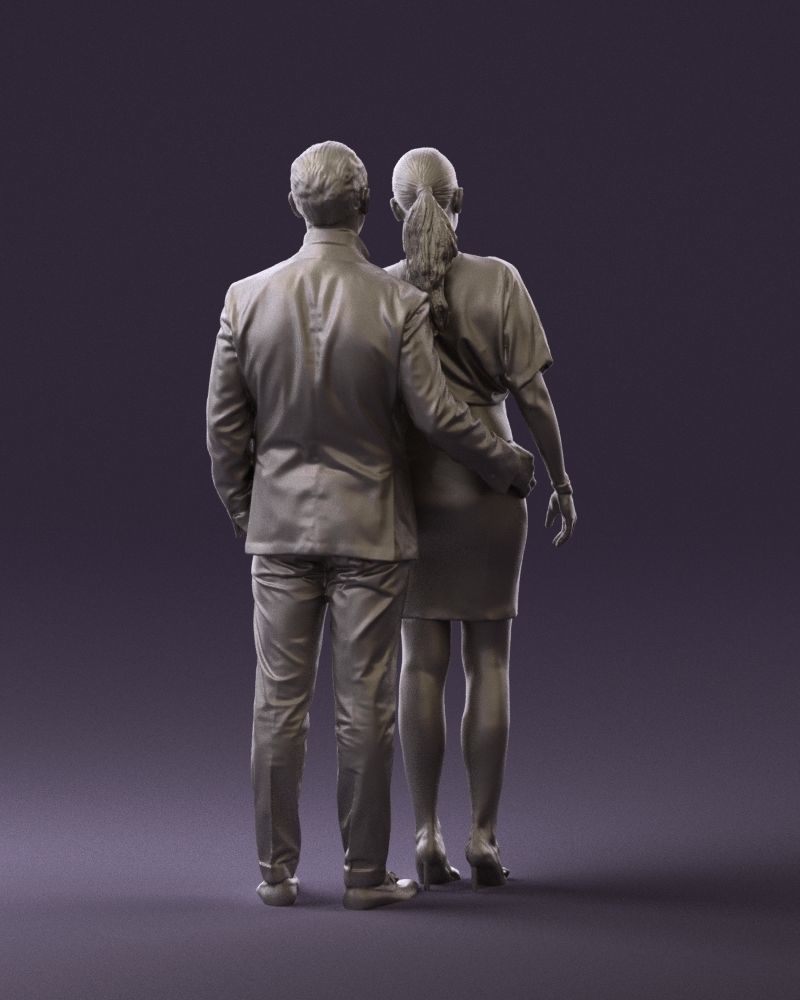 Man in dress and woman in red 0732 3D Print Ready 3D print model_12
