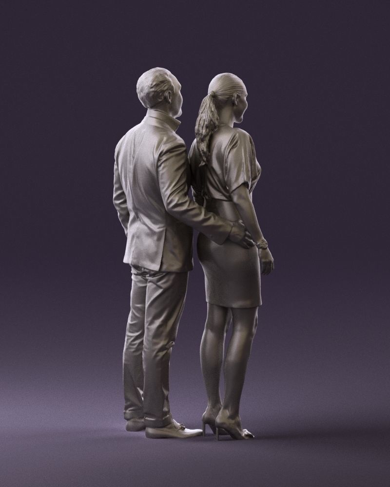 Man in dress and woman in red 0732 3D Print Ready 3D print model_10