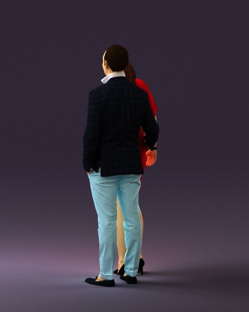 Man in dress and woman in red 0732 3D Print Ready 3D print model_15