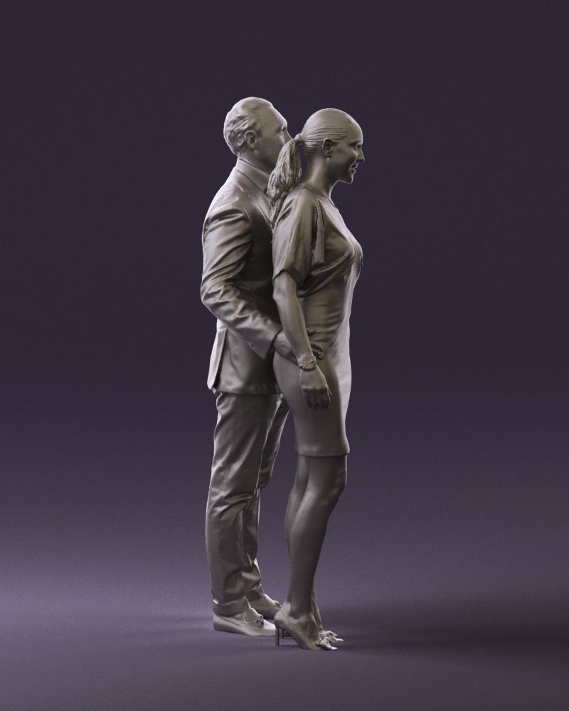 Man in dress and woman in red 0732 3D Print Ready 3D print model_8