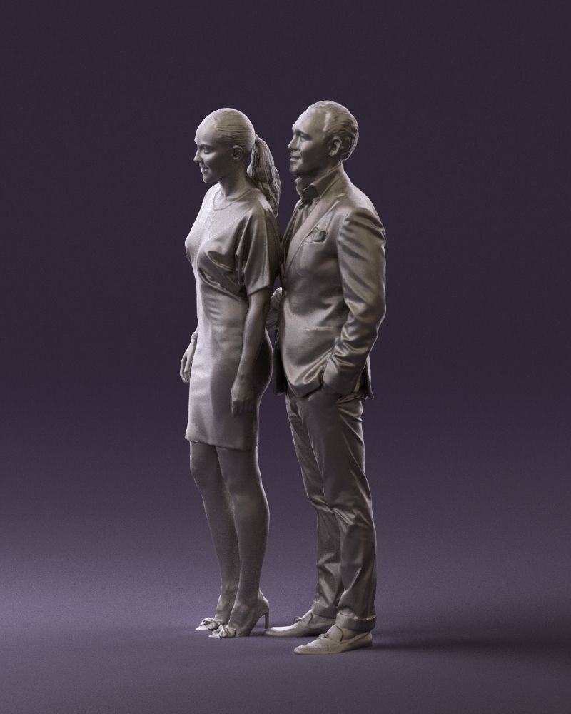 Man in dress and woman in red 0732 3D Print Ready 3D print model_18