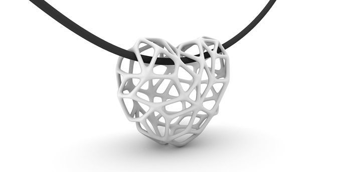 biogrid heart pendant and gift box  3D print model