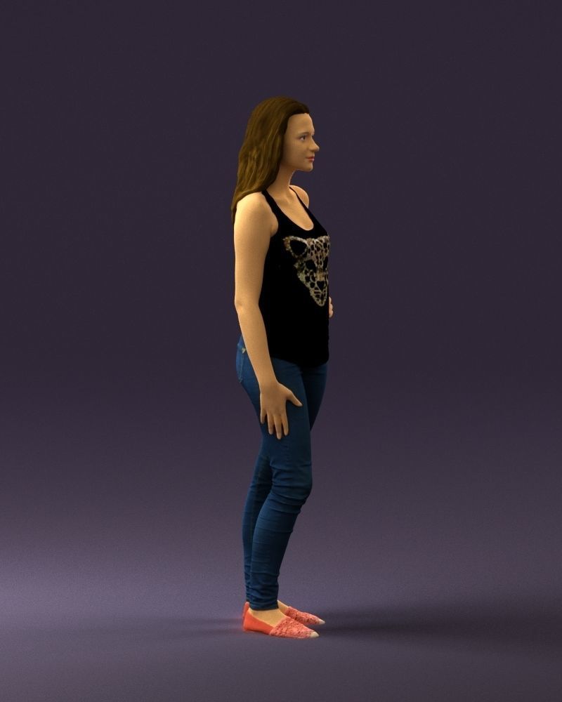 Woman in black tank panther 0724 3D Print Ready 3D print model_7