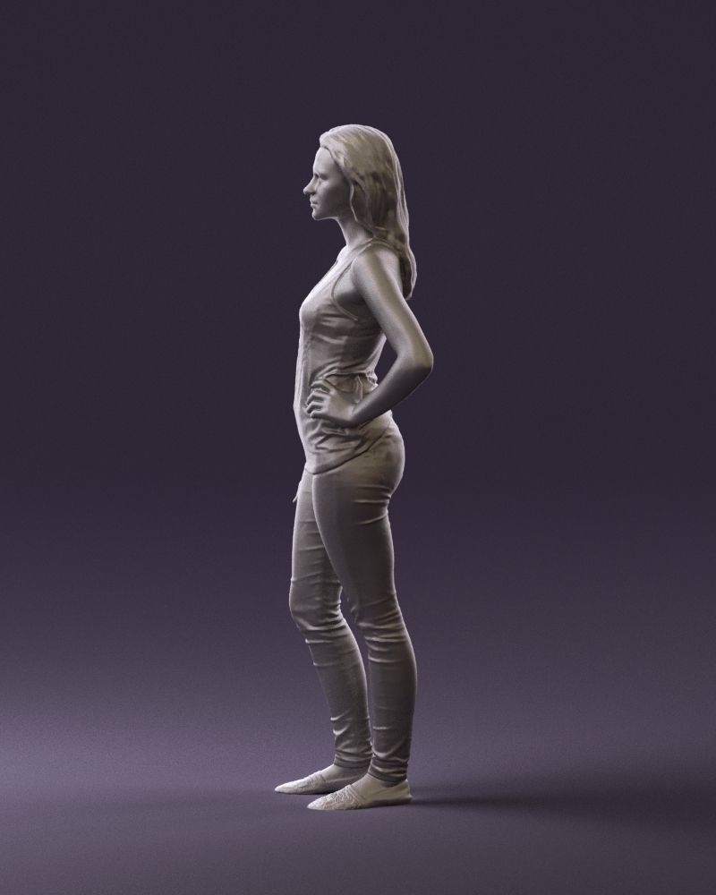 Woman in black tank panther 0724 3D Print Ready 3D print model_16