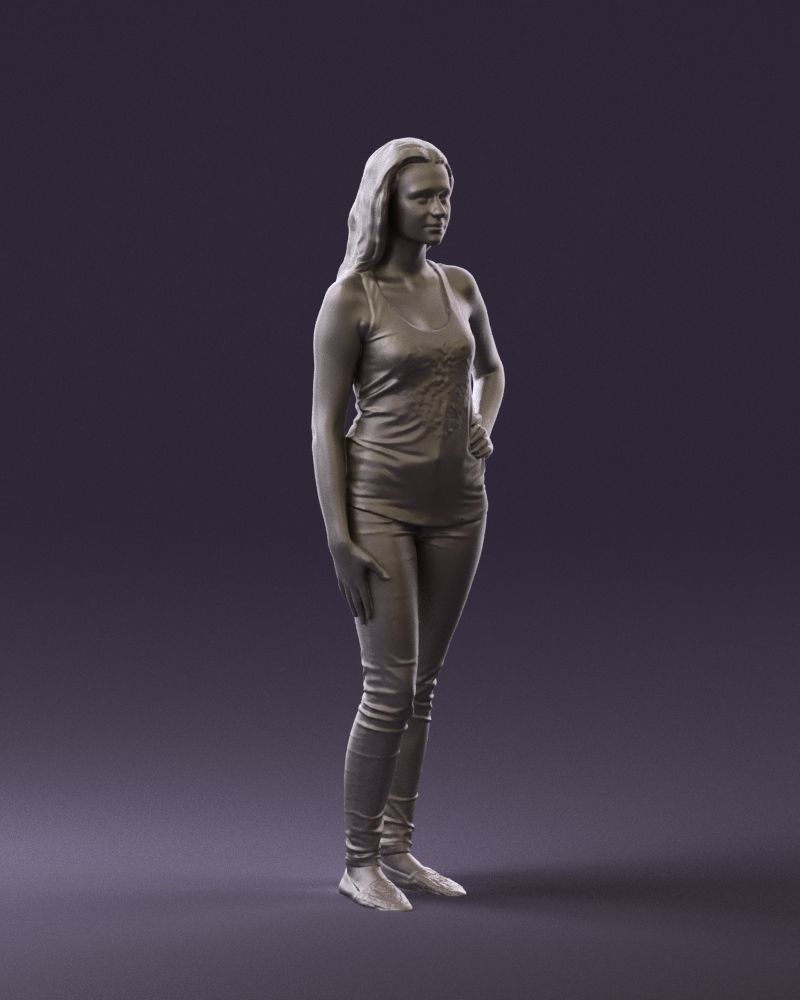 Woman in black tank panther 0724 3D Print Ready 3D print model_4