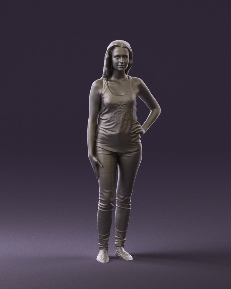 Woman in black tank panther 0724 3D Print Ready 3D print model_24
