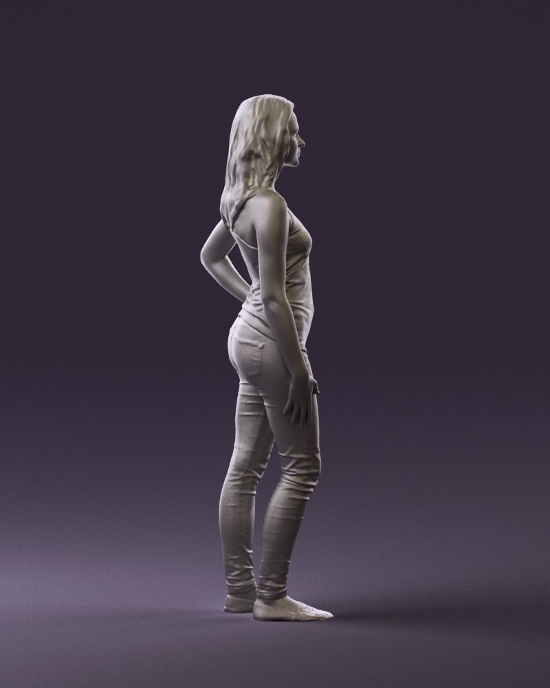 Woman in black tank panther 0724 3D Print Ready 3D print model_8