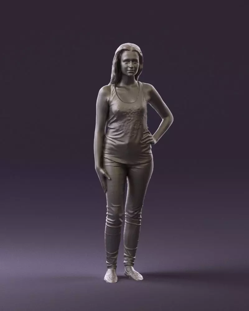 Woman in black tank panther 0724 3D Print Ready 3D print model_0