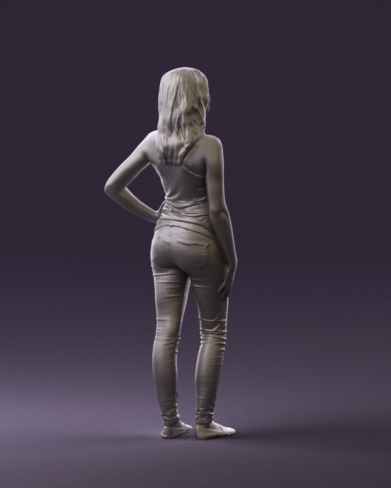 Woman in black tank panther 0724 3D Print Ready 3D print model_10