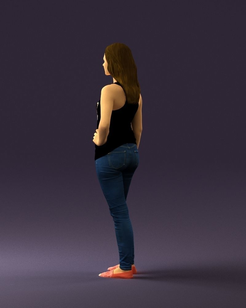 Woman in black tank panther 0724 3D Print Ready 3D print model_15