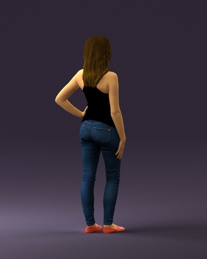 Woman in black tank panther 0724 3D Print Ready 3D print model_11