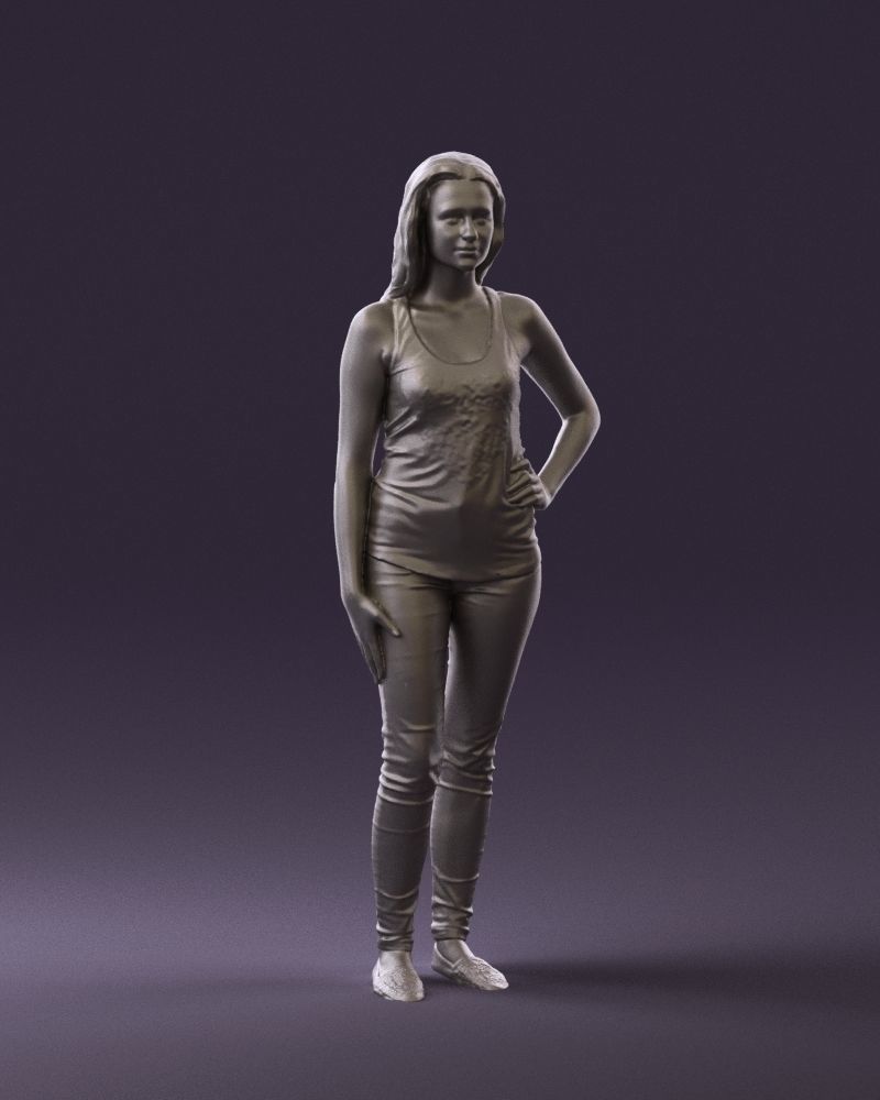 Woman in black tank panther 0724 3D Print Ready 3D print model_2