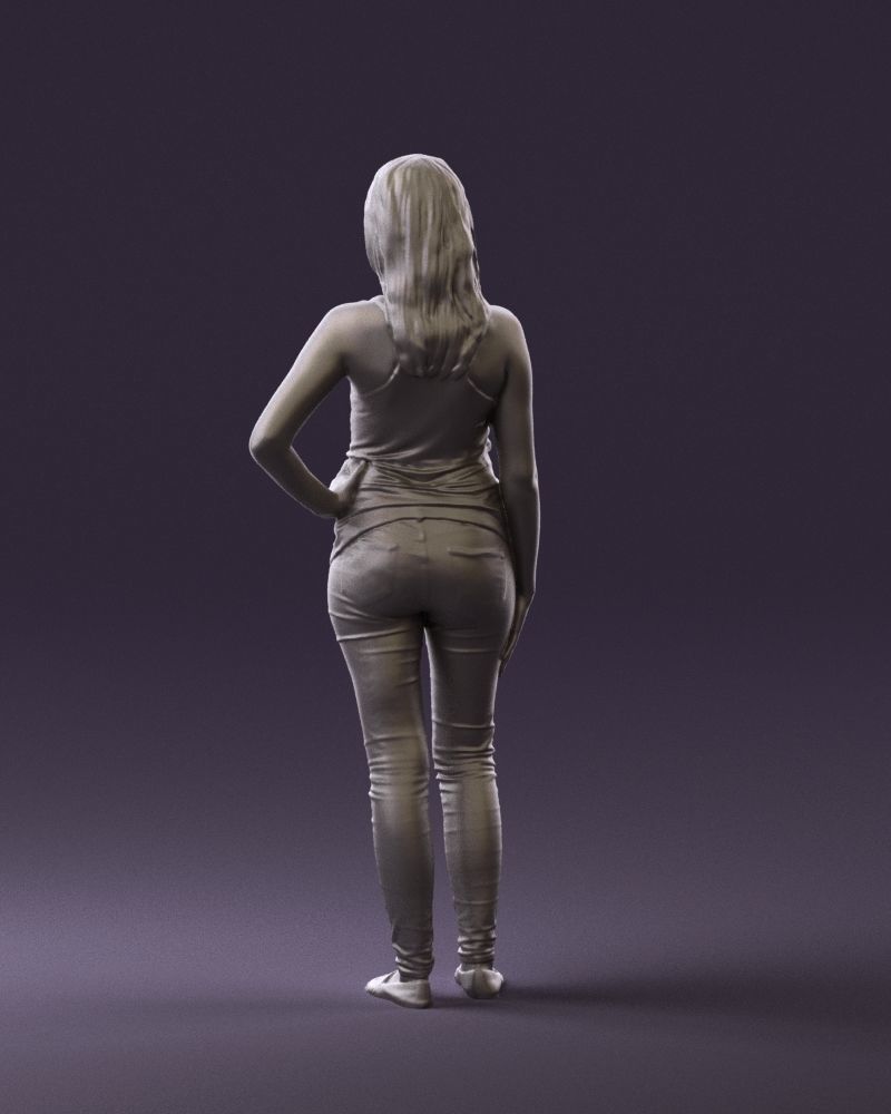 Woman in black tank panther 0724 3D Print Ready 3D print model_12