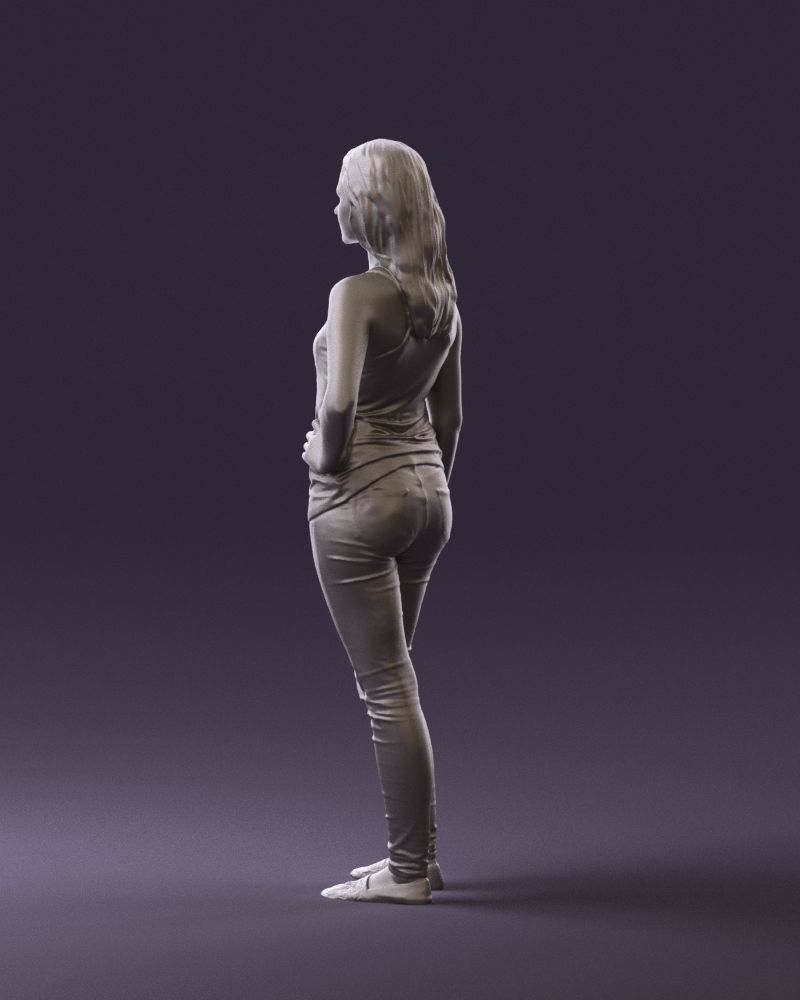 Woman in black tank panther 0724 3D Print Ready 3D print model_14