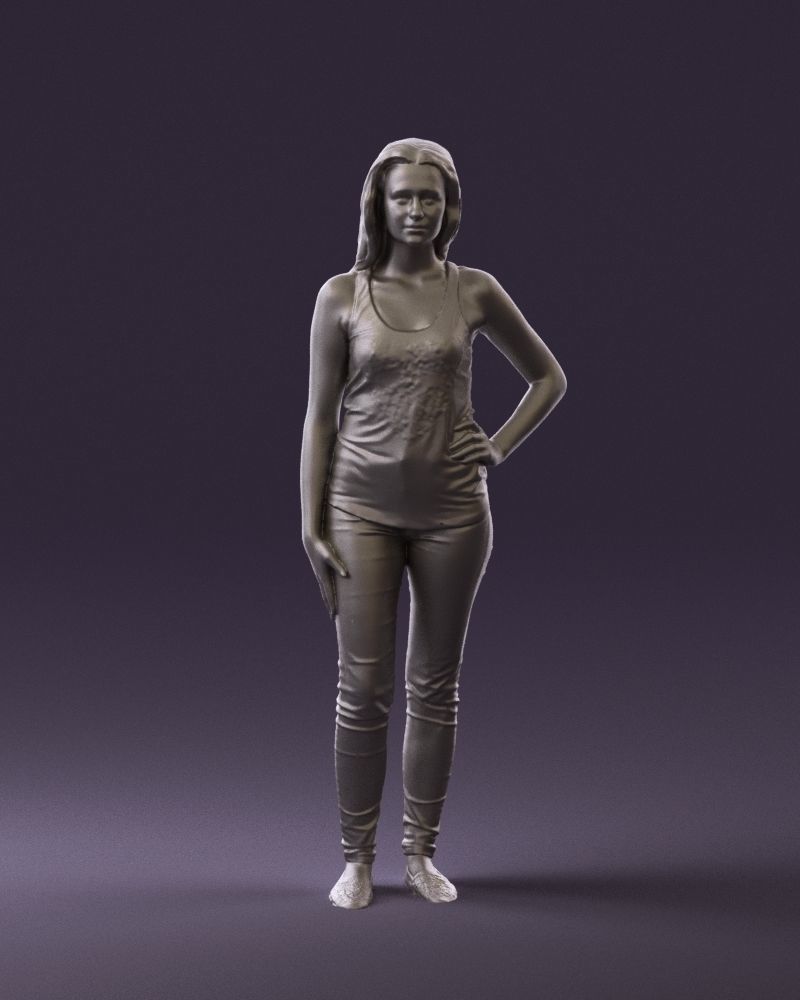 Woman in black tank panther 0724 3D Print Ready 3D print model_22