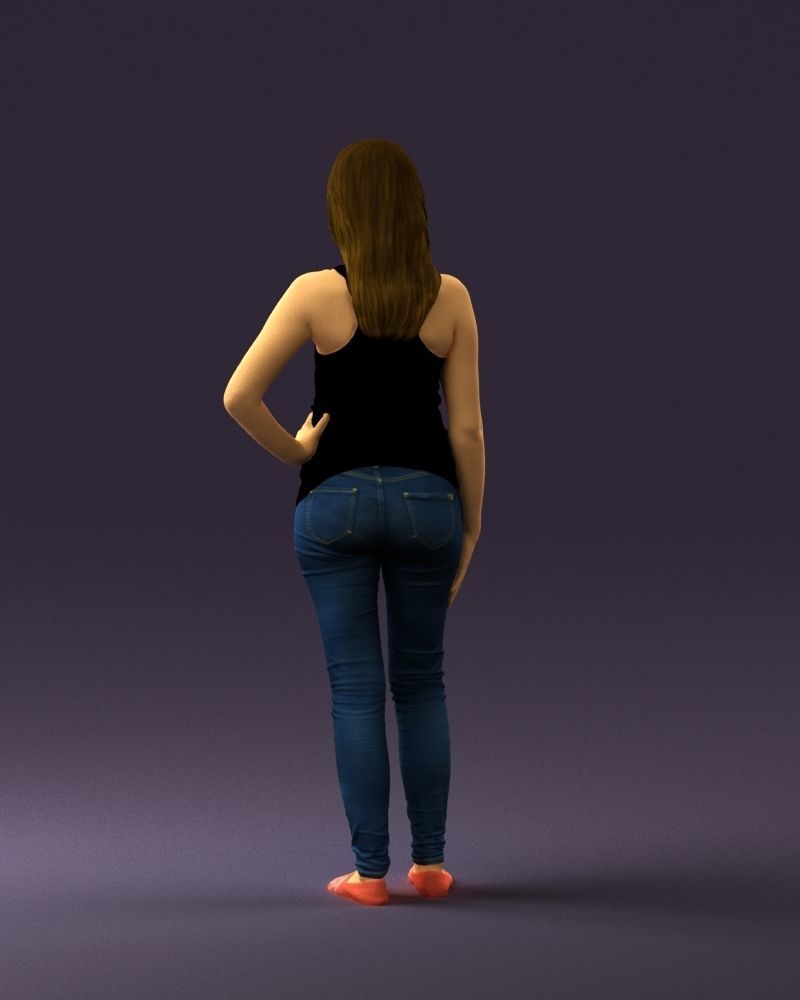 Woman in black tank panther 0724 3D Print Ready 3D print model_13