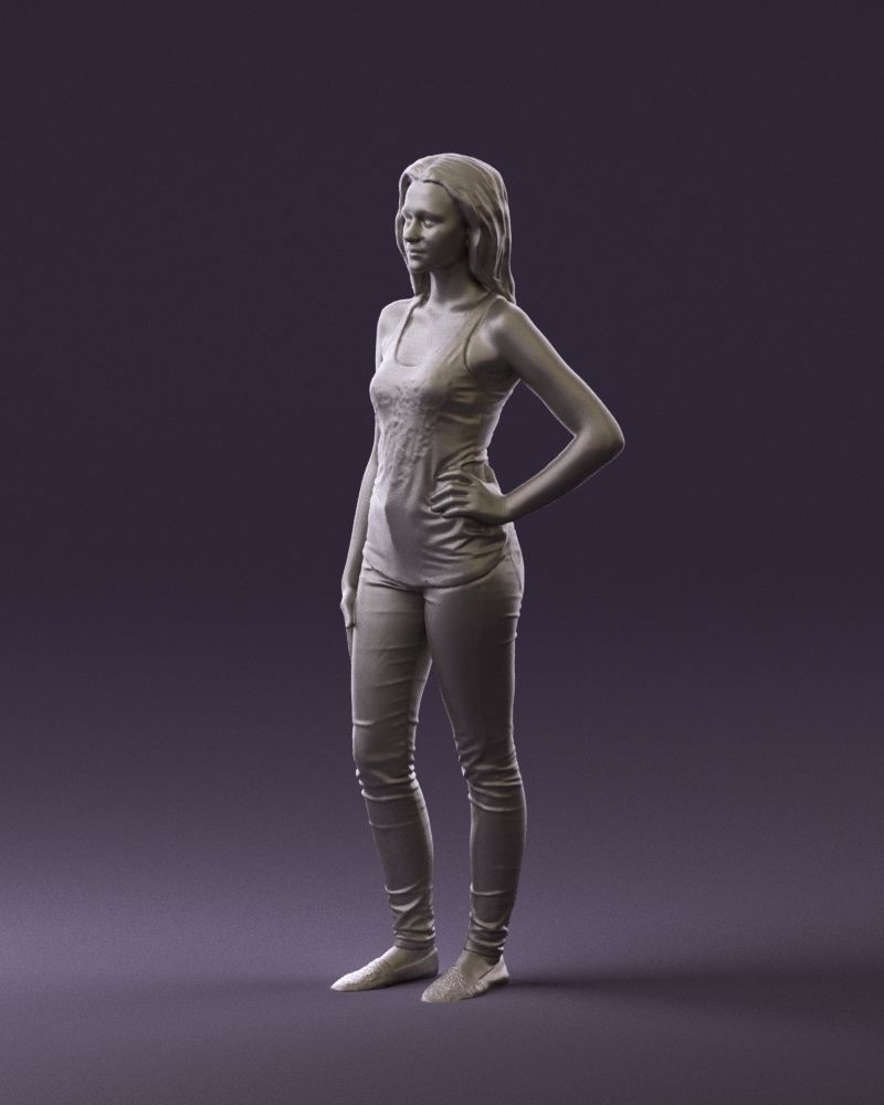 Woman in black tank panther 0724 3D Print Ready 3D print model_18