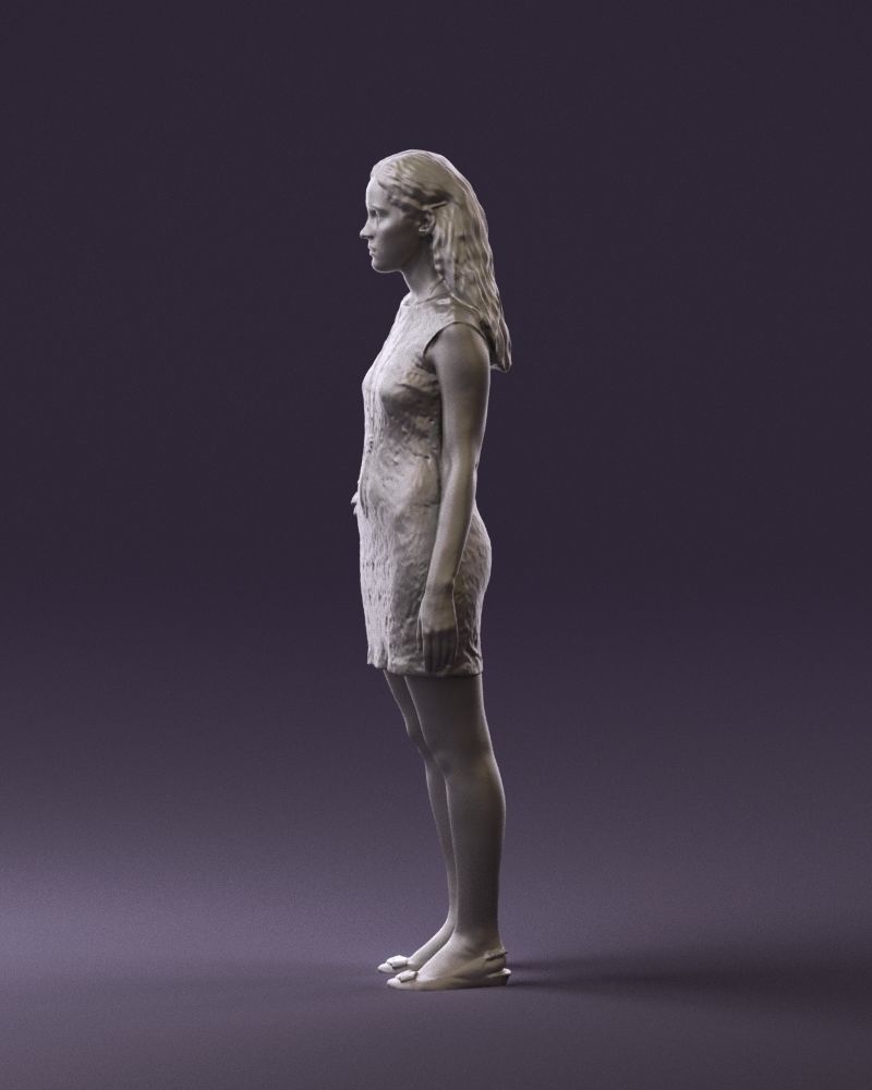 Woman in dark blue dress 0728 3D Print Ready 3D print model_11