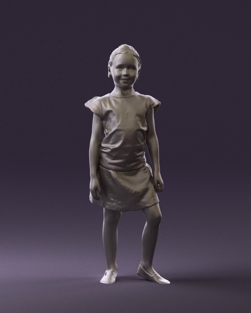 Young girl in white shirt paris 0725 3D Print Ready 3D print model_22