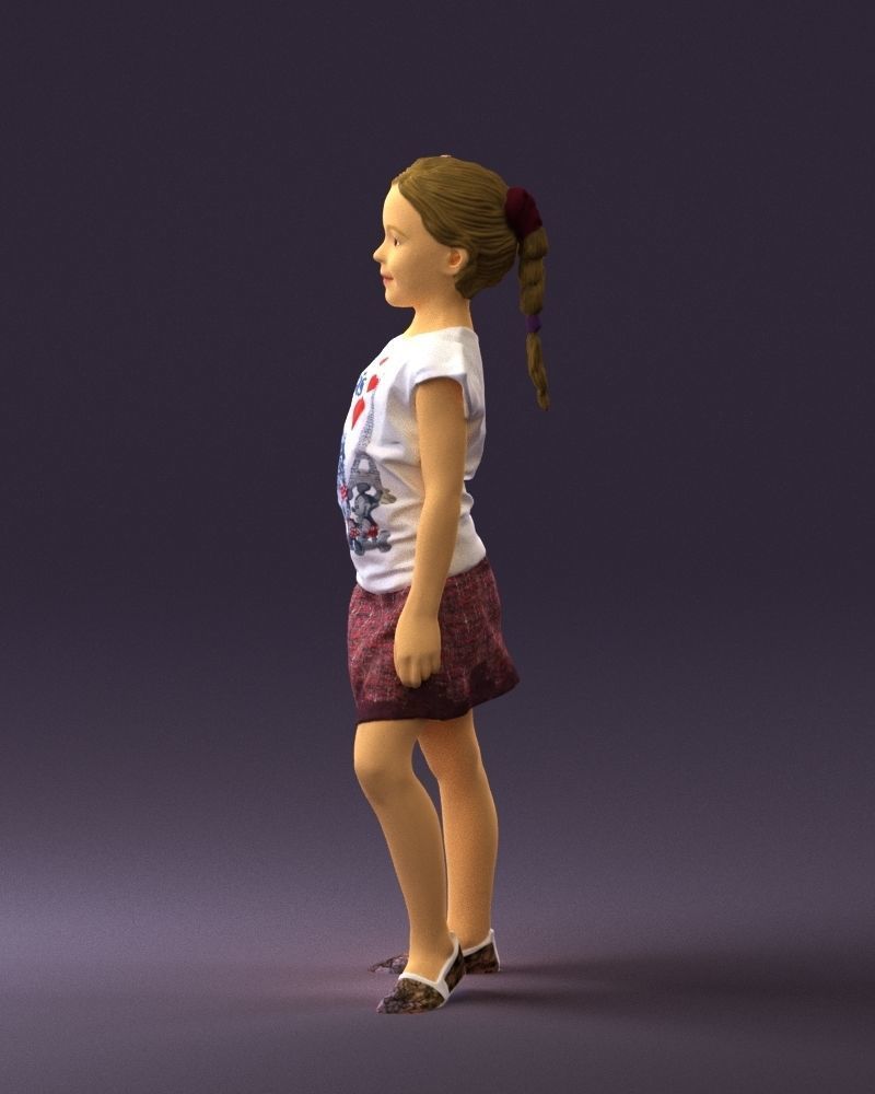 Young girl in white shirt paris 0725 3D Print Ready 3D print model_17