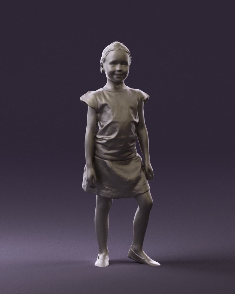 Young girl in white shirt paris 0725 3D Print Ready 3D print model_24