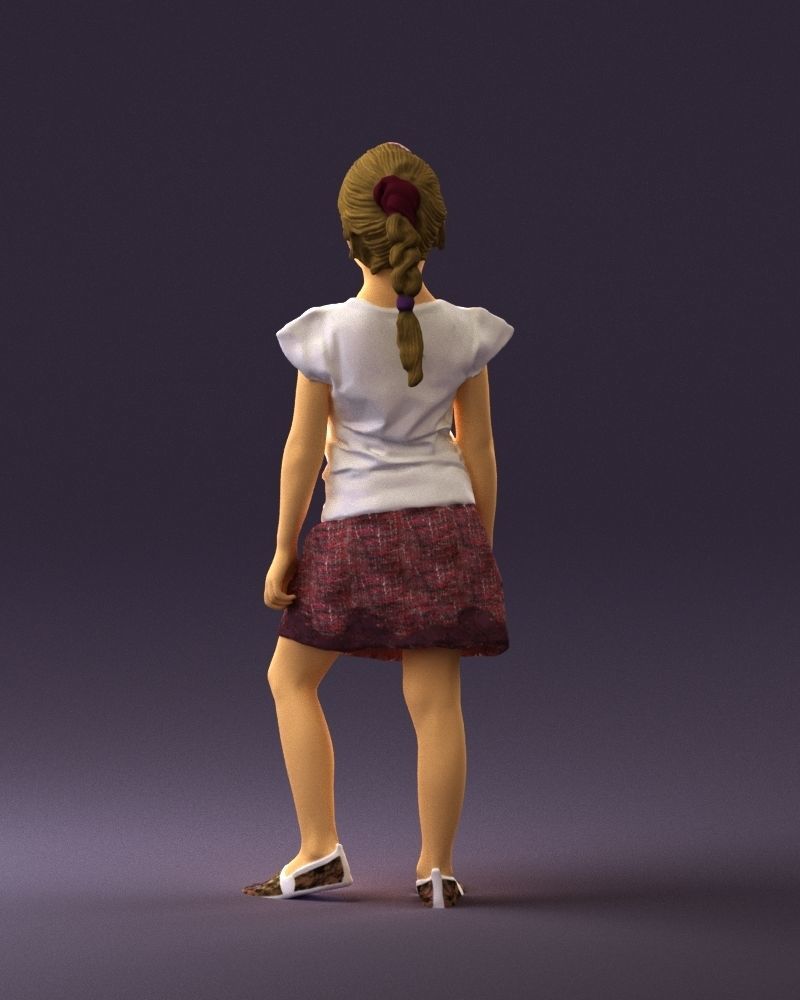 Young girl in white shirt paris 0725 3D Print Ready 3D print model_13