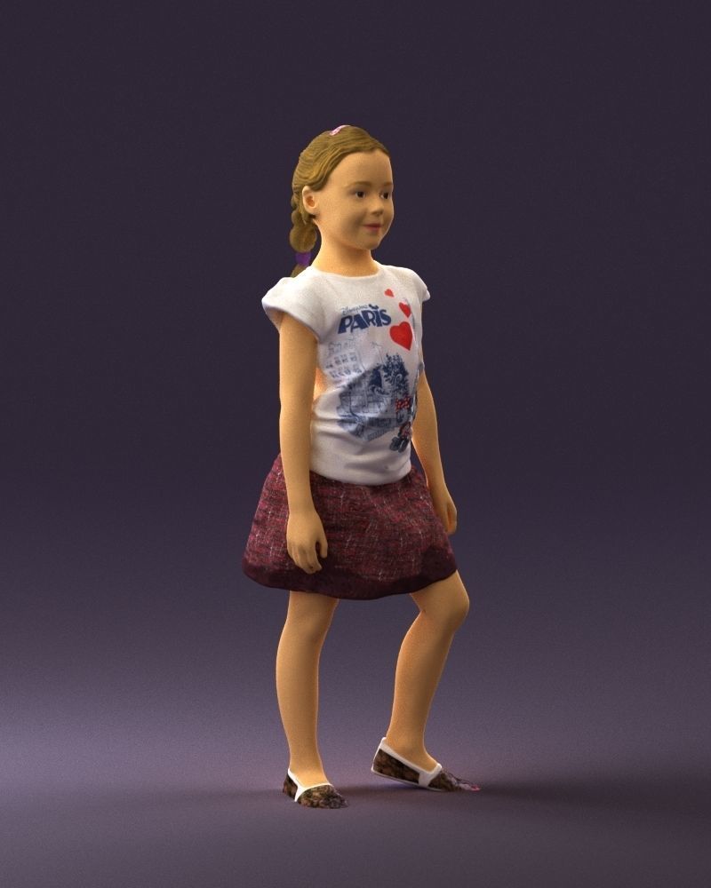 Young girl in white shirt paris 0725 3D Print Ready 3D print model_5